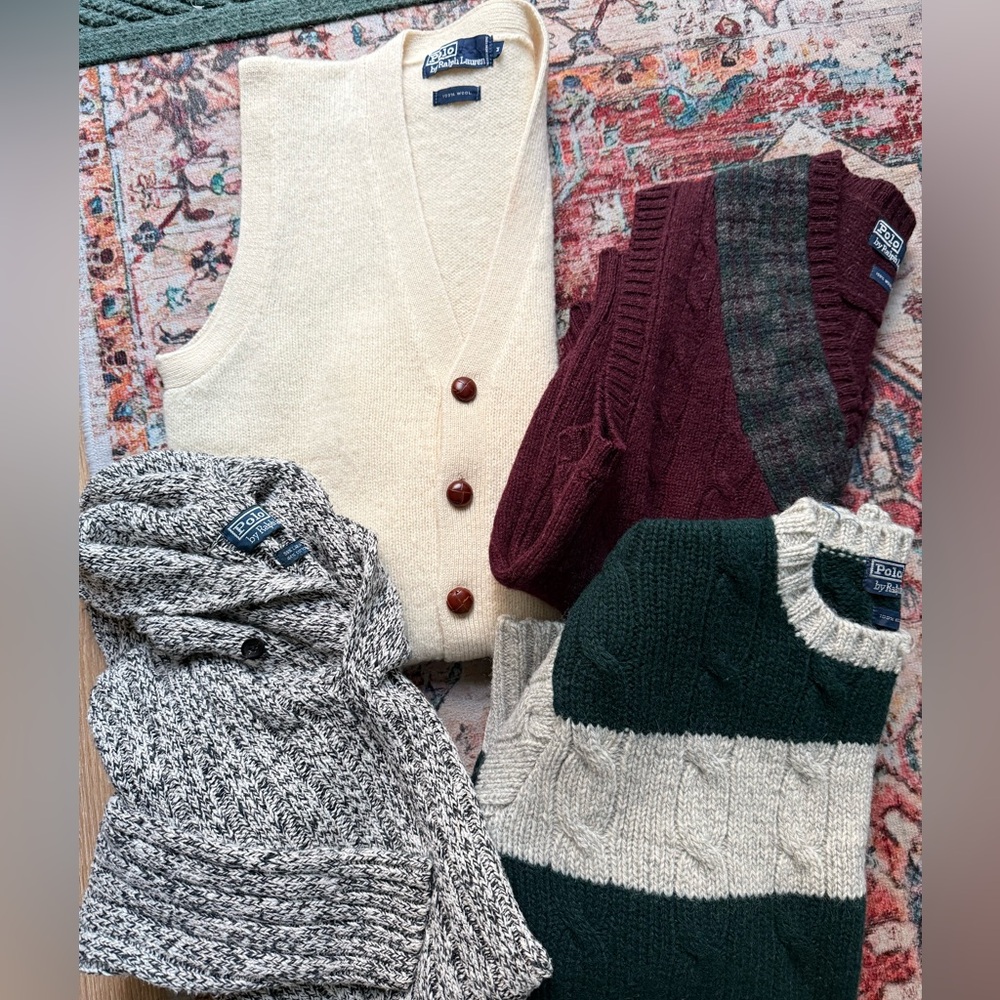 Polo Ralph Lauren Linen / Wool Sweaters & Vest Bundle